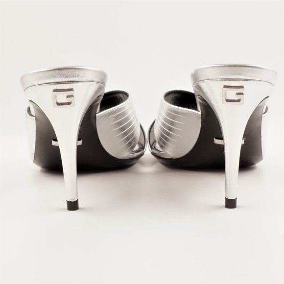 New In Box Gucci 80mm Metallic-Finish Leather Sandals In Women's Size EU 38.5 - Picture 7 of 15